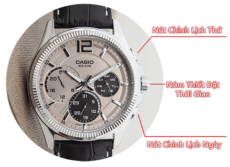  Đồng hồ 6 kim c&oacute; lịch